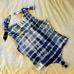 Sadie & Sage Blue & White Tie-dye Bodysuit